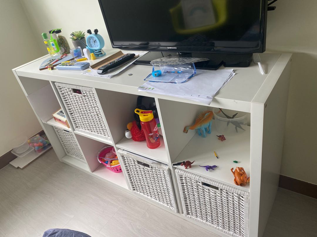 Ikea Shelves with basket, Furniture & Home Living, Furniture, Shelves