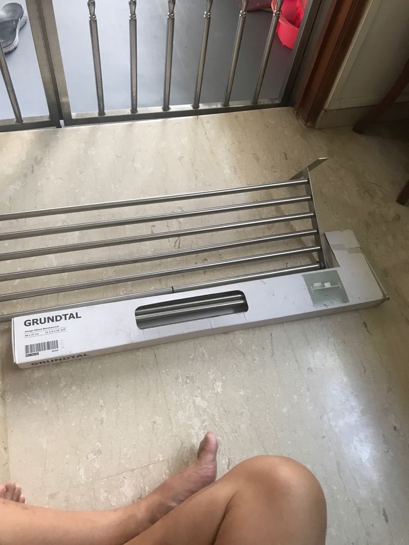 IKEA stainless steel wall rack, Furniture & Home Living, Furniture, Shelves, & Racks on