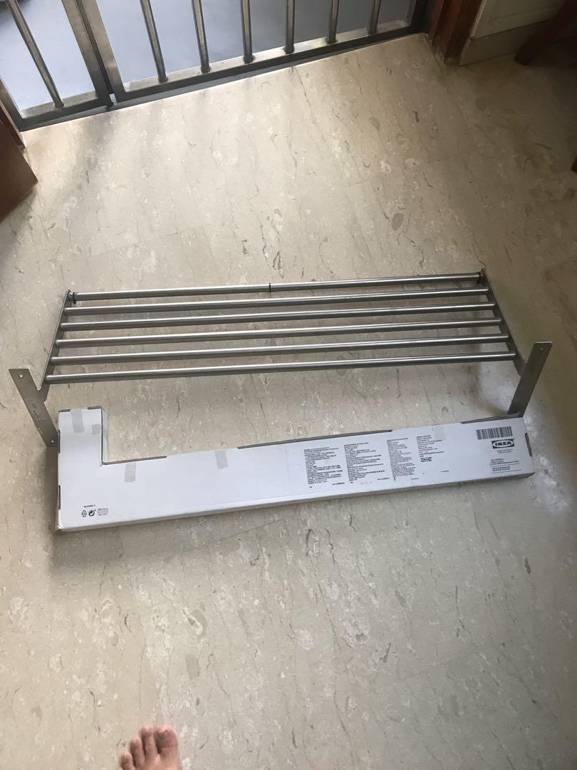 IKEA stainless steel wall rack, Furniture & Home Living, Furniture, Shelves, & Racks on