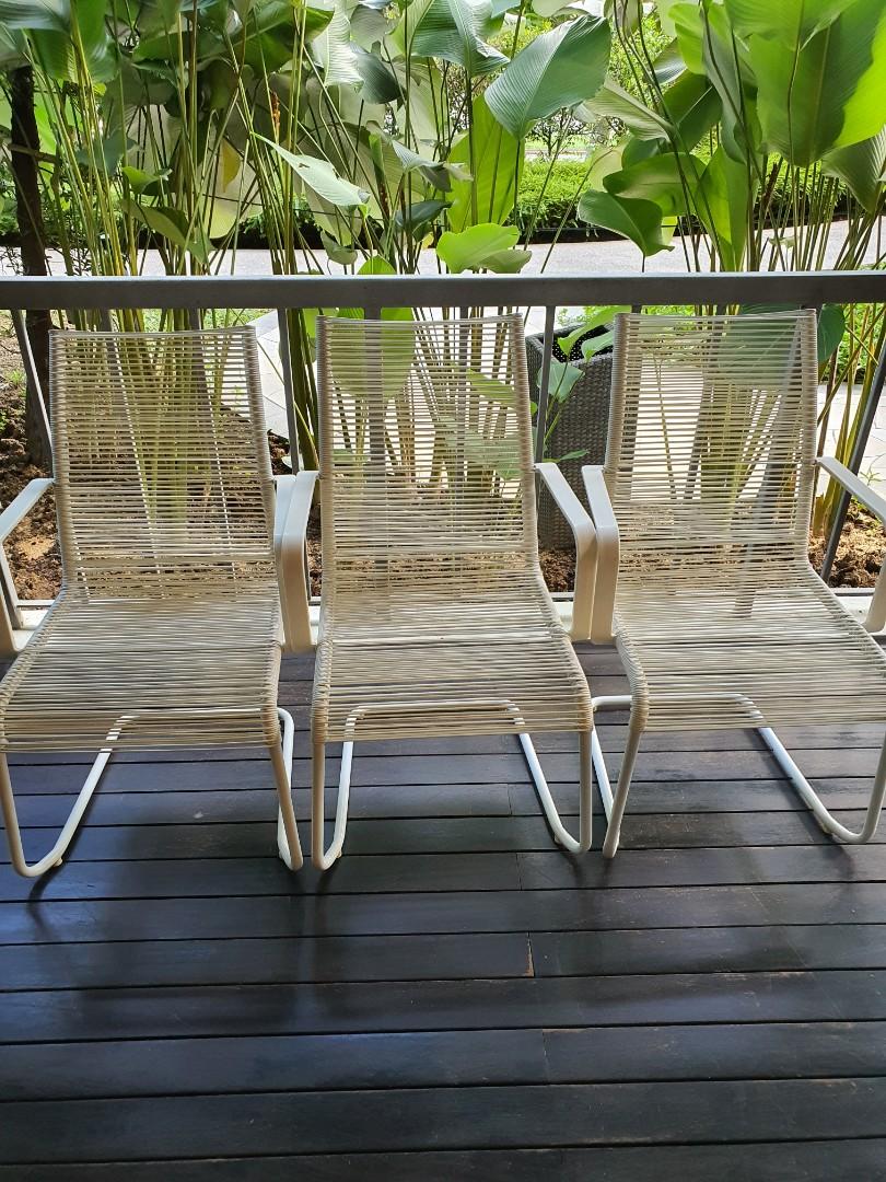 Outdoor White Wire Chair Furniture Tables Chairs On Carousell