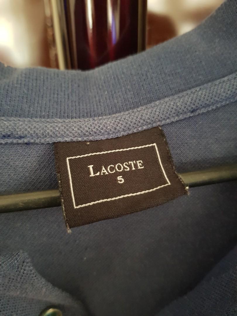 Lacoste Polo shirt (ORIGINAL) (Category: Tshirts & Polo Shirts ) located in Bulacan. Submitted by krixa (Listing ID 1033904536, Image 2). Description: Pre loved polo shirt Size - 5 100% original Color maybe different from actual because of the lighting..