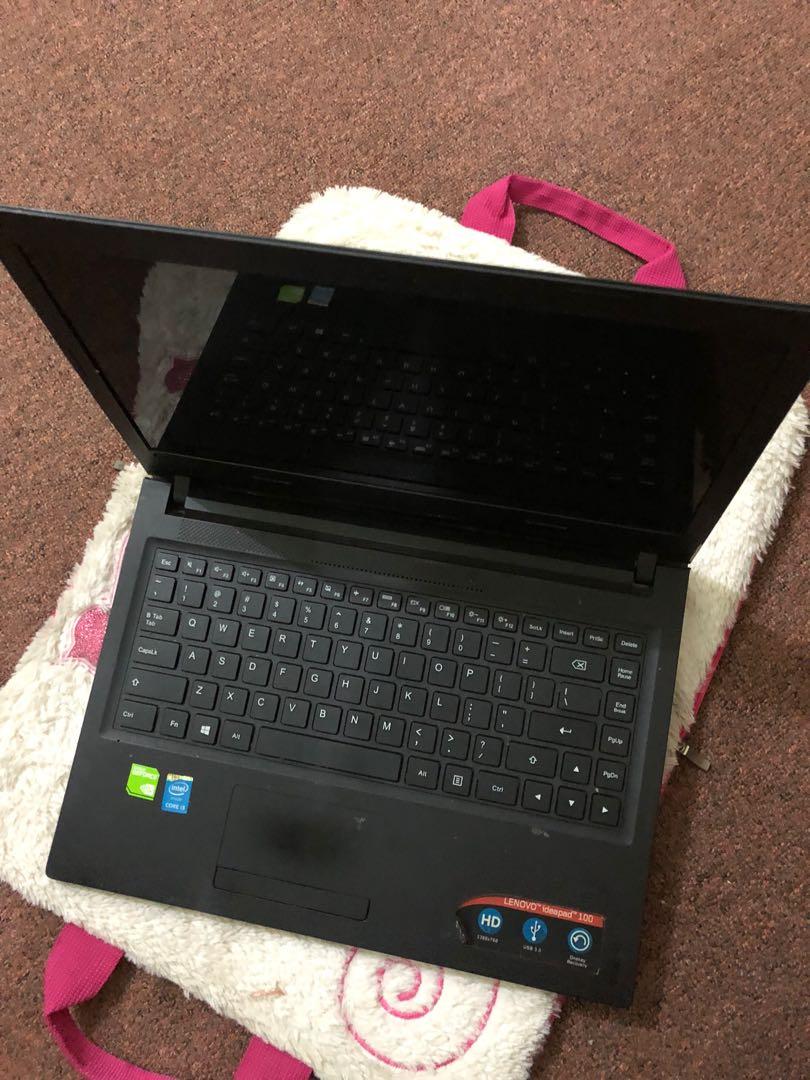 Lenovo Ideapad 100 Core I3 Hitam Elektronik Komputer Laptop Di Carousell