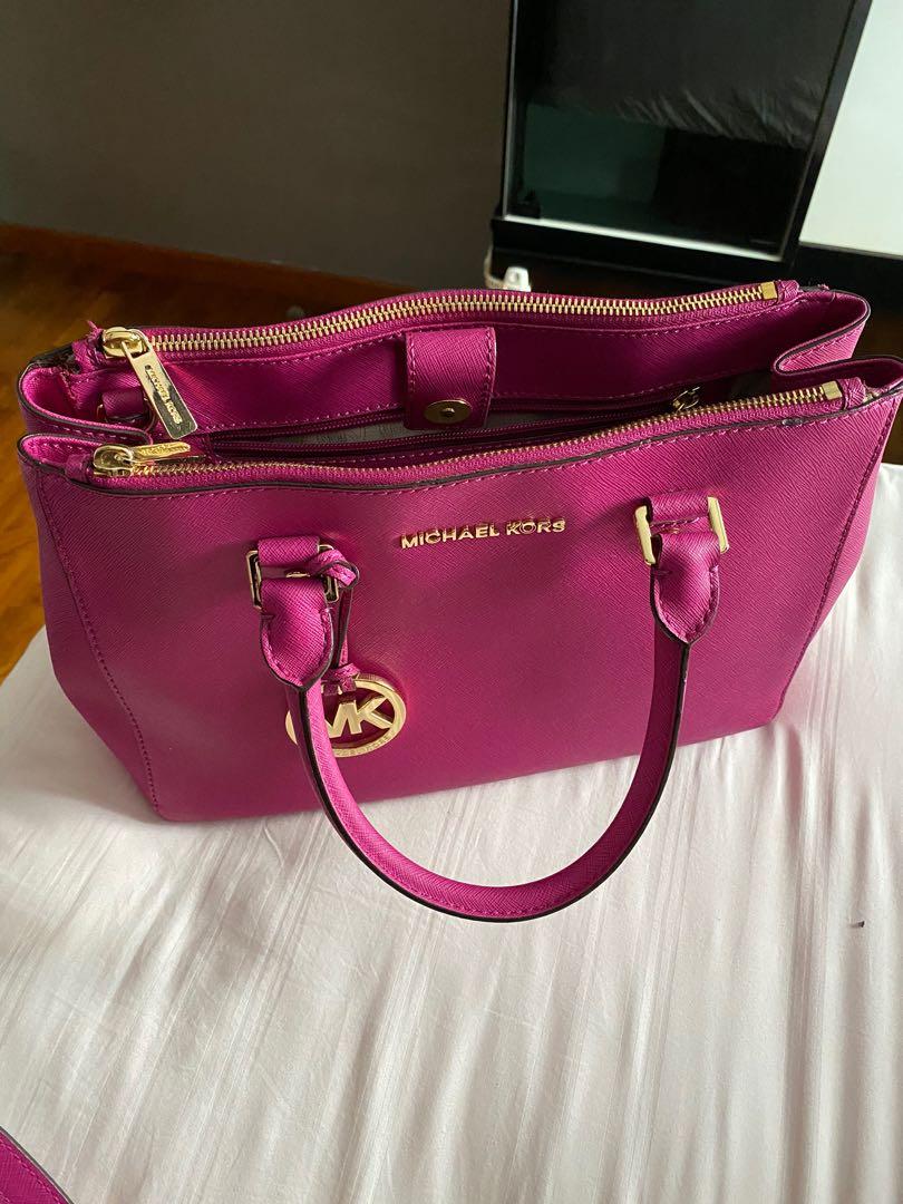 fuschia michael kors purse