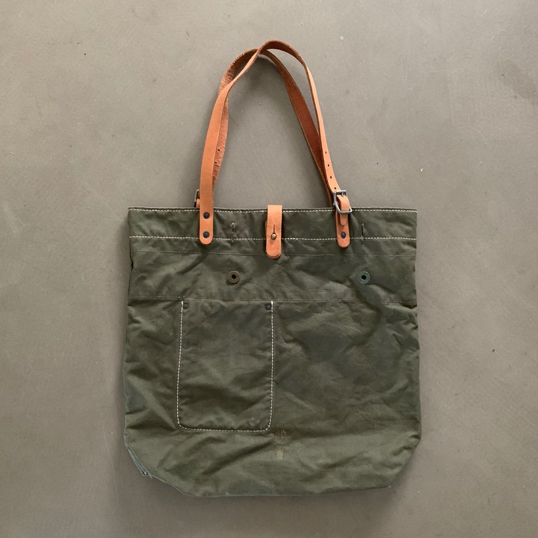 Military canvas shop tote bag