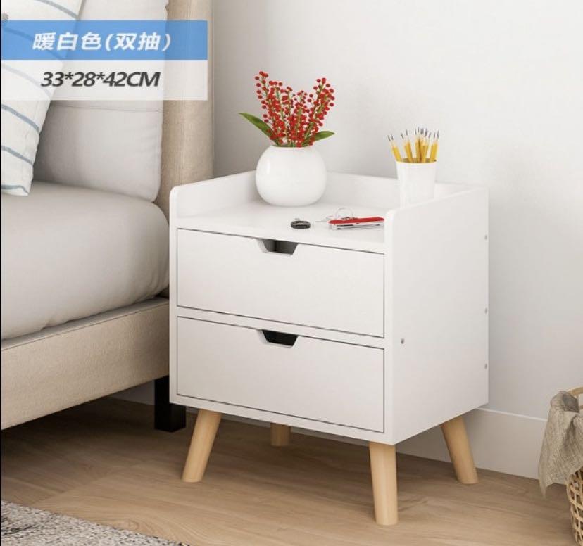Mini White Bedside Table Furniture Shelves Drawers On Carousell