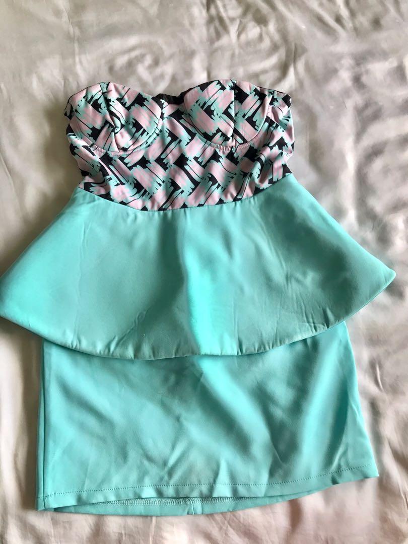 green peplum dress