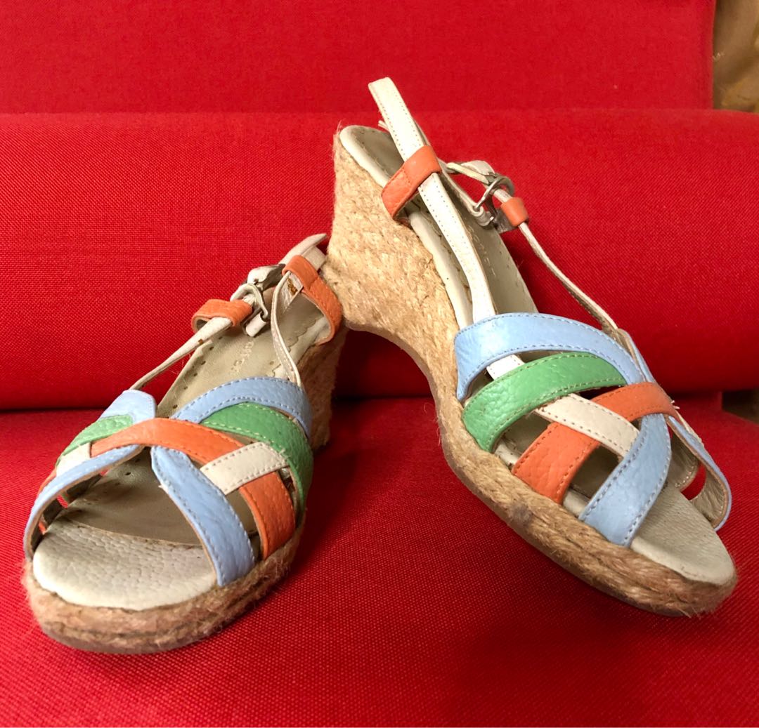 multicolor wedge heels