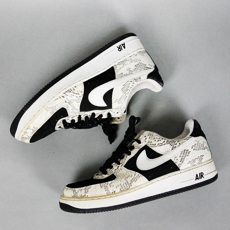 工工】NIKE Air Force Low Premium Cocoa 黑頭白蛇空軍1號低筒冠希著用款, 他的時尚, 鞋, 運動鞋在旋轉拍賣