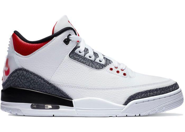 Nike Air Jordan 3 SE Fire Red Denim 2020, Men's Fashion, Footwear, Sneakers  on Carousell