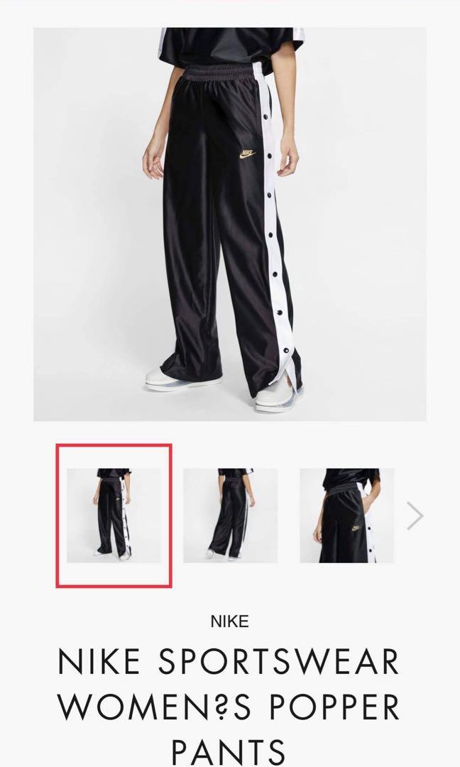 Nike Wide-Leg Glam Dunk Popper Pants Size L (14-16) | Pants, Tear away pants,  Black jeans