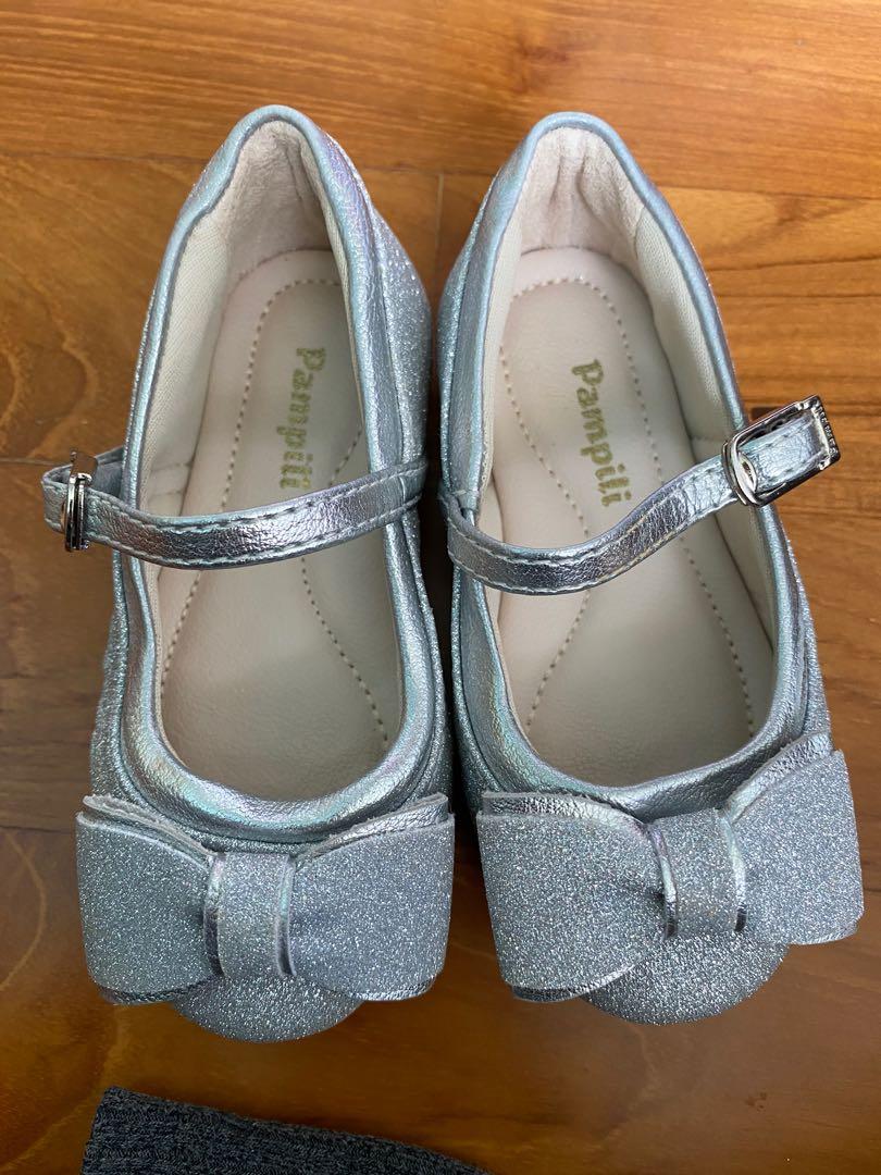 silver glitter ballet pumps