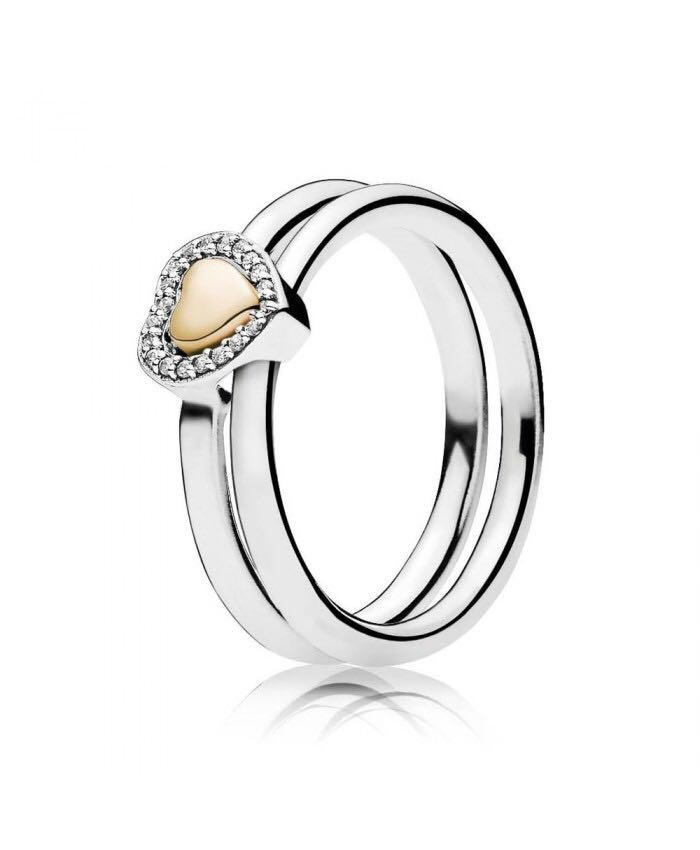 Pandora puzzle heart ring set store