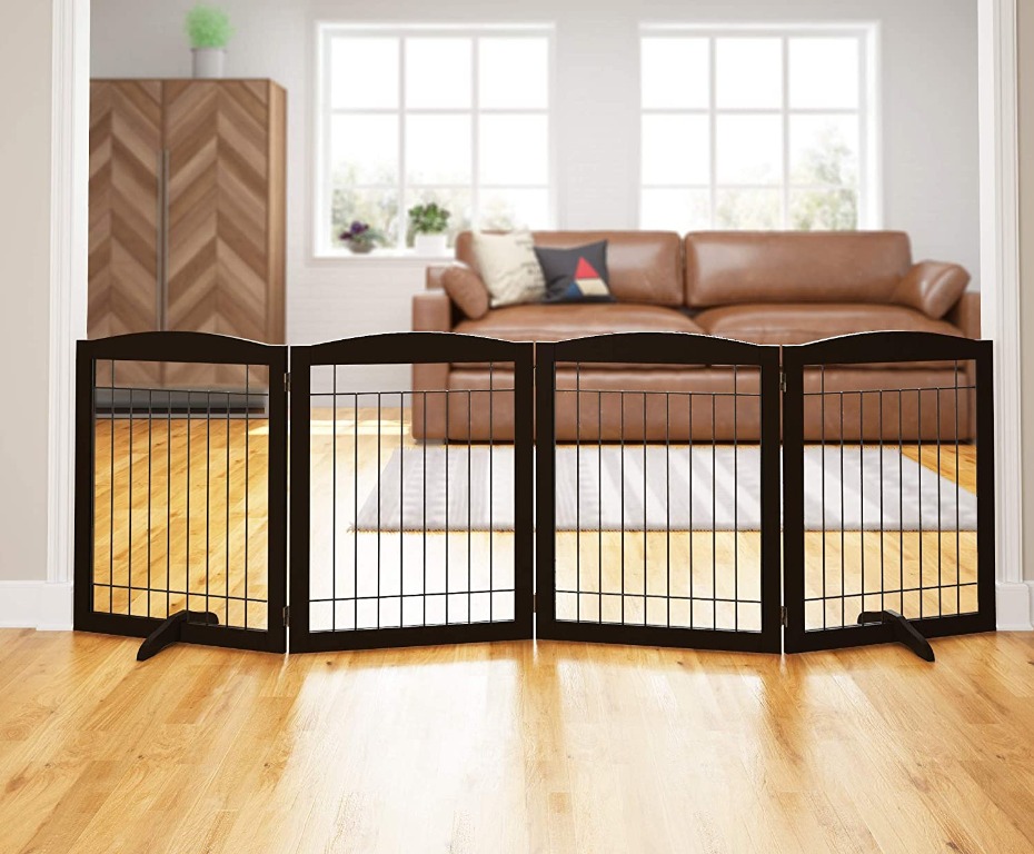 PAWLAND 96inch Extra Wide Dog gate for The House, Doorway, Stairs