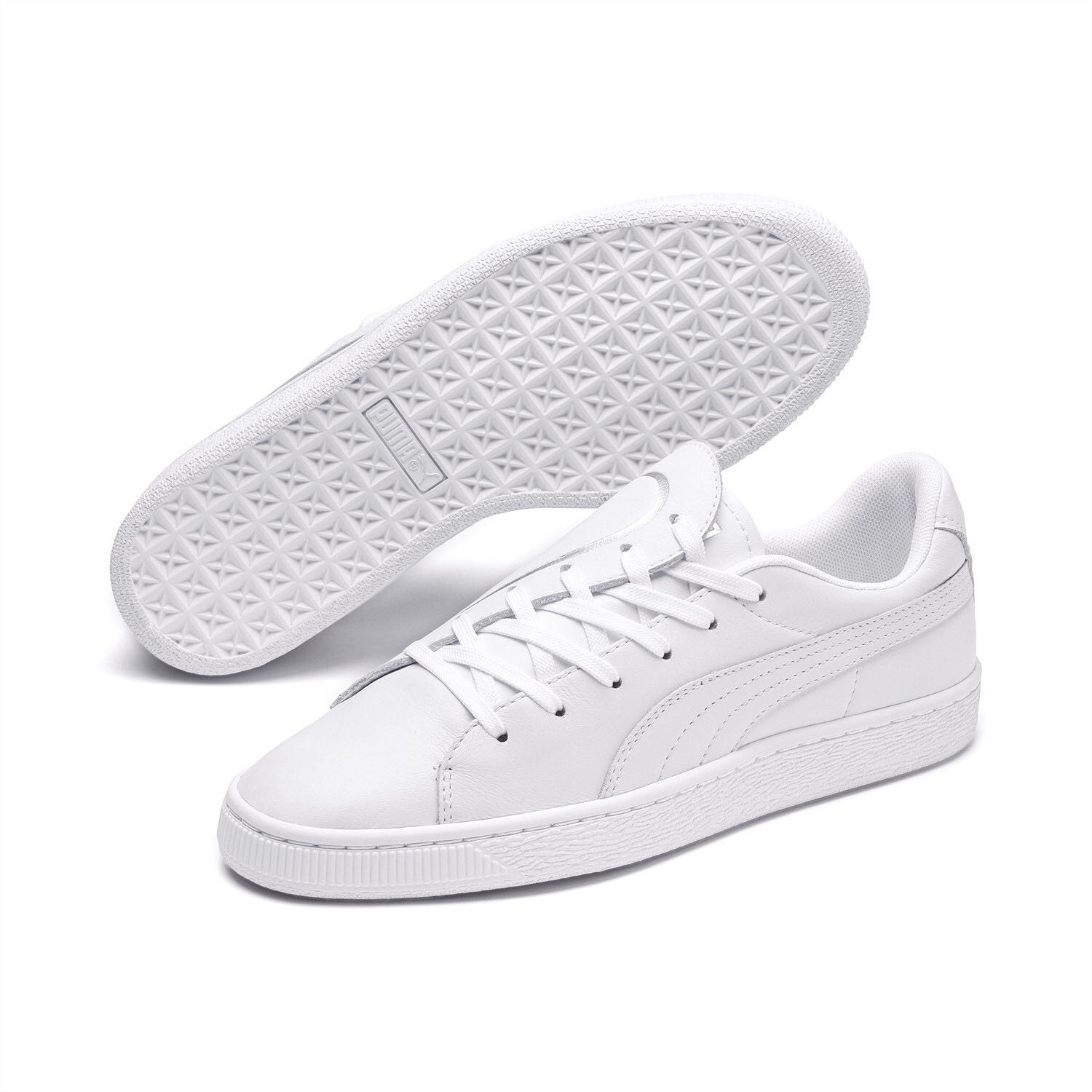 puma basket white and black