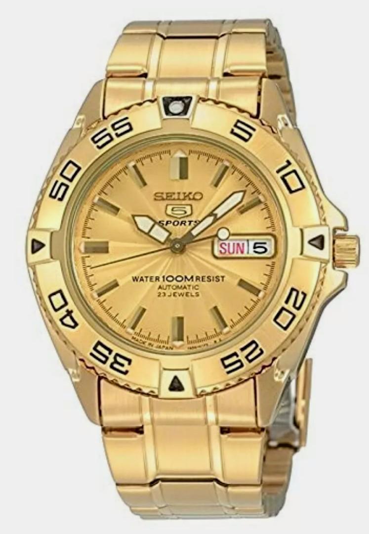 Seiko 5 sports automatic 2025 23 jewels gold price