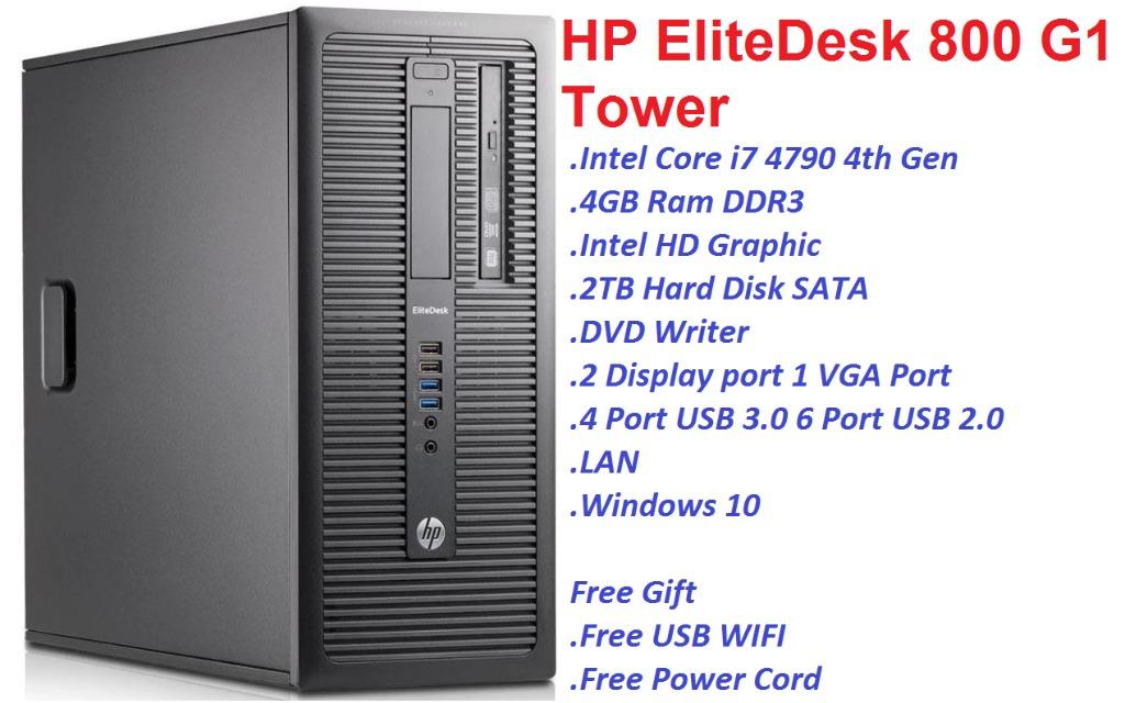 Used Pc Desktop Pc Intel Core I7 Desktop Core I7 Pc Hp Elitedesk 800 G1 Tower Core I7 Cpu Electronics Computers Desktops On Carousell