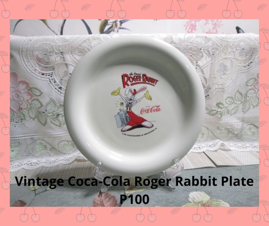 Vintage Coca-Cola Roger Rabbit Plate, Hobbies & Toys, Memorabilia ...