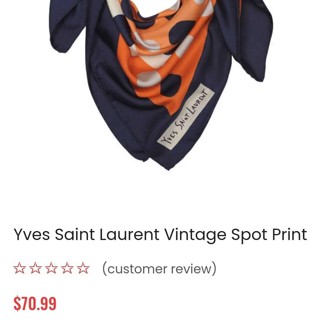 Vintage Yves Saint Laurent YSL Silk Scarf, Women's Fashion 