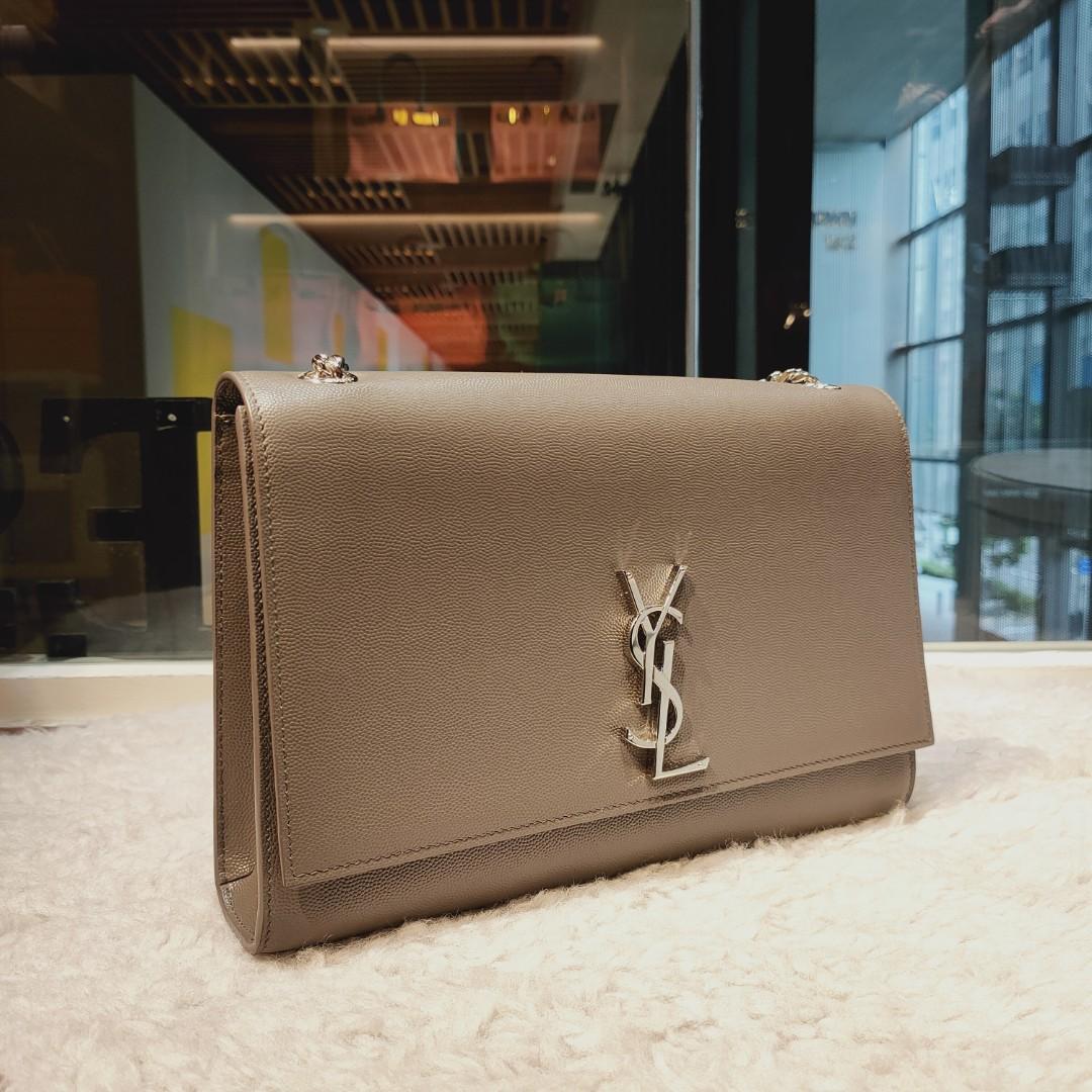 YSL large kate beige in silver hardware