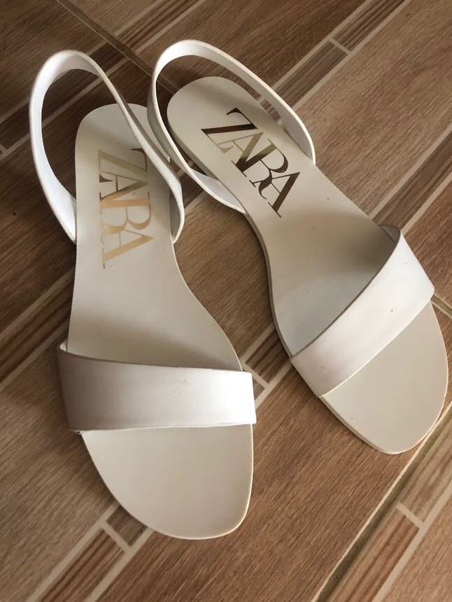 zara white leather sandals