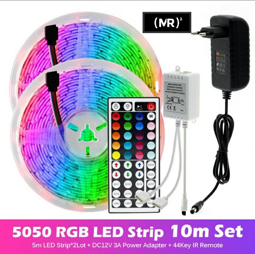 10 metres 5050 rgb led strip lights with ir controller tiktok lights furniture home living lighting fans lighting on carousell