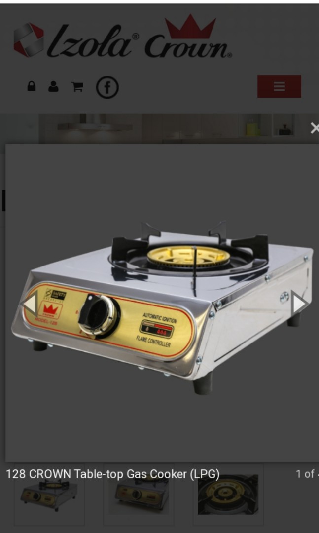 128 CROWN TableTop Gas Cooker / Stove (LPG), TV & Home Appliances