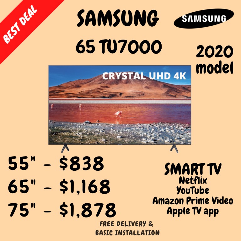 65 Samsung 65tu7000 New 2020 Model Crystal Uhd 4k Smart Tv Home Appliances Tvs Entertainment Systems On Carousell