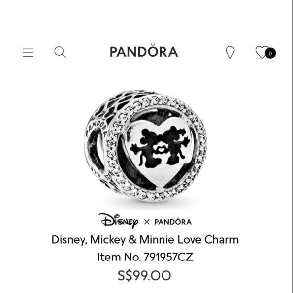 Bnis Pandora Disney Mickey Minnie Love Charm 791957Cz Women s Fashion Jewelry Organisers Charms on Carousell