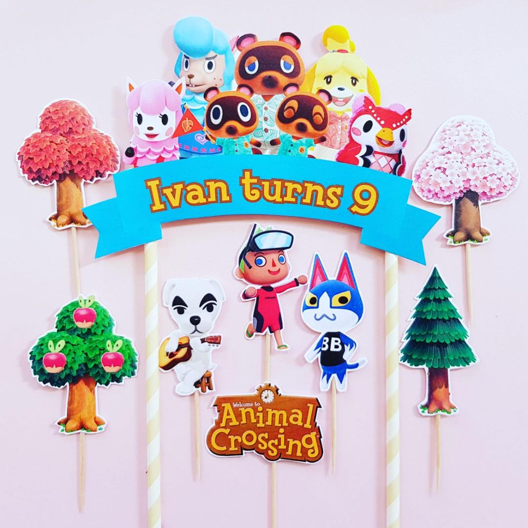 Animal Crossing Cake Topper Customized Name Birthday Cupcake and Cake Animal Crossing Cake Topper Customized Name Birthday Cupcake and Cake