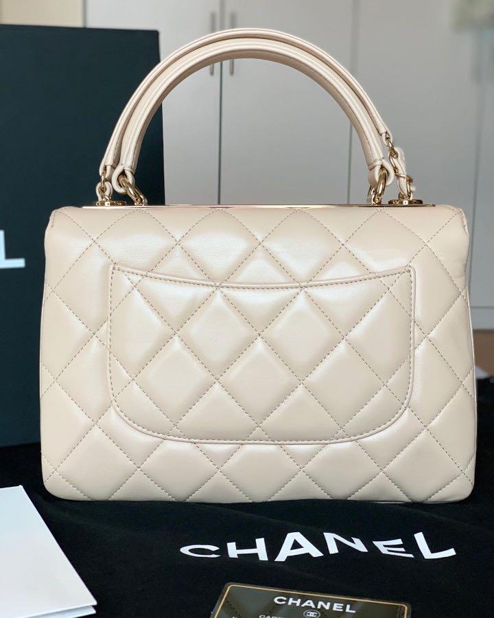 Authentic Chanel Trendy CC In Beige Lambskin Champagne GHW, Luxury, Bags &  Wallets on Carousell