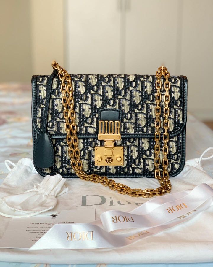 Authentic Christian Dior Oblique DiorAddict Chain Flap Bag