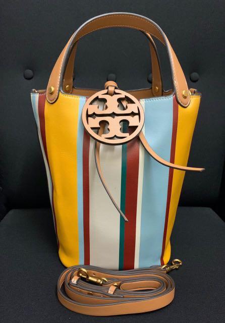 Tory burch miller stripe bucket 2025 bag