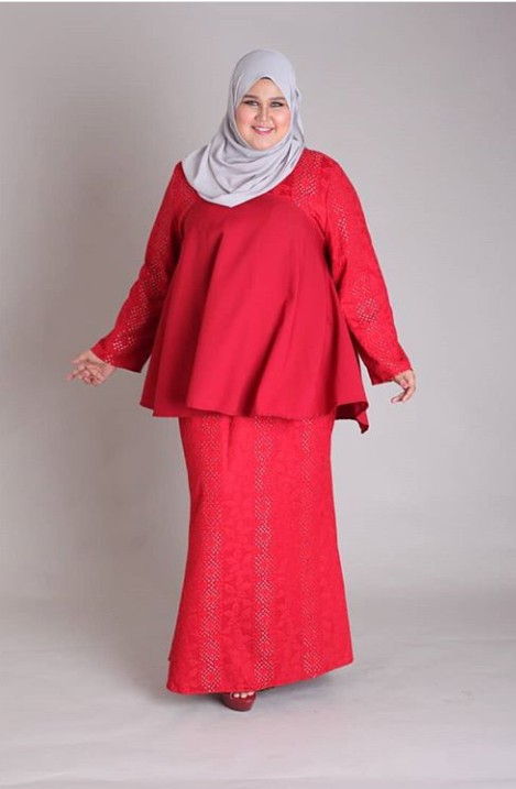 baju kurung lace plus size