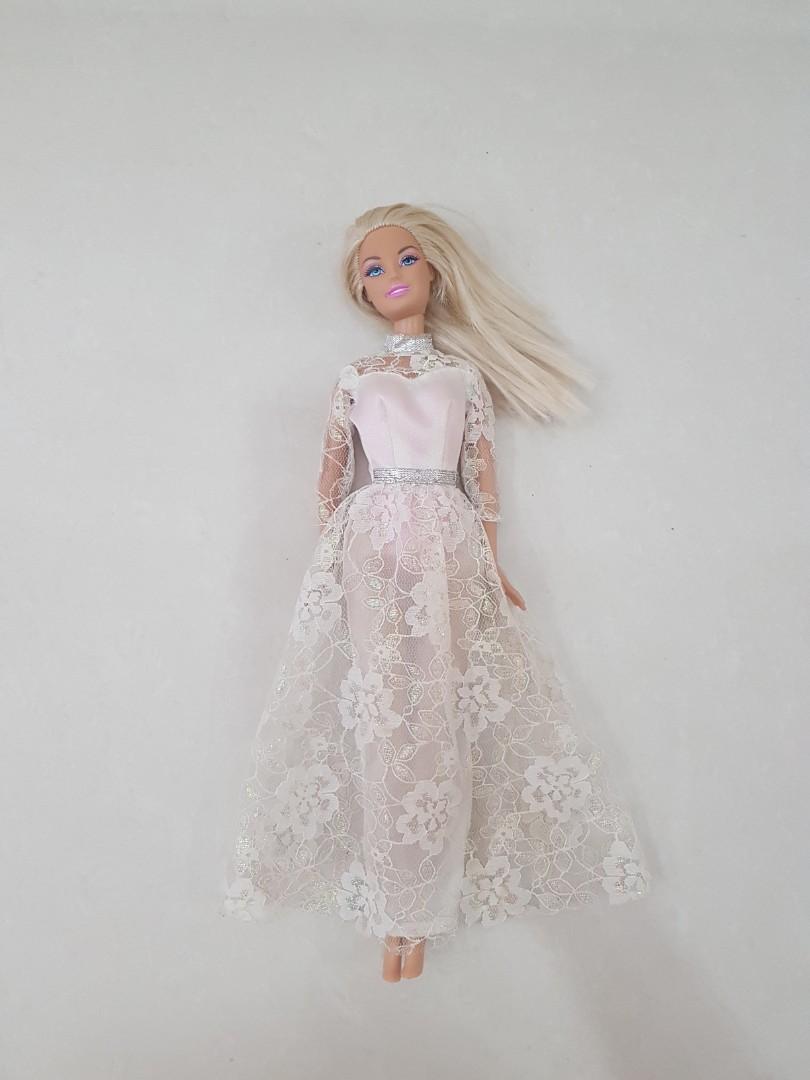 barbie doll white dress