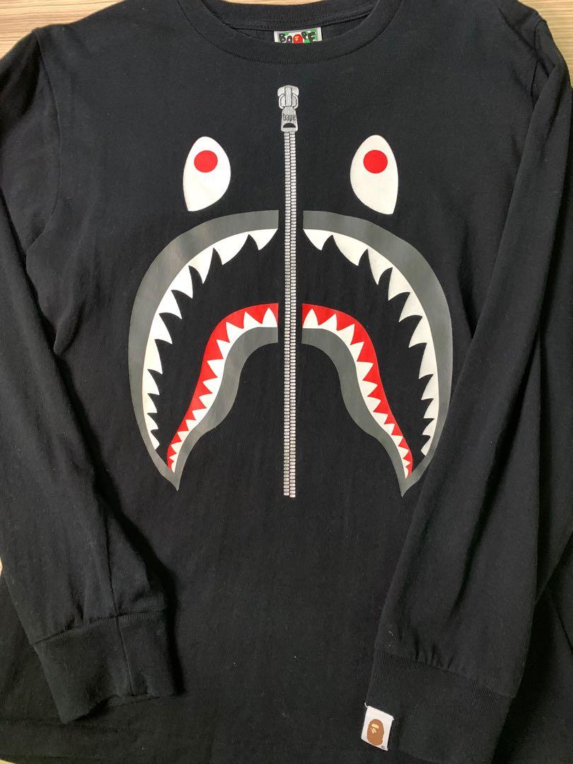 Bape shark long sleeve shirt clearance