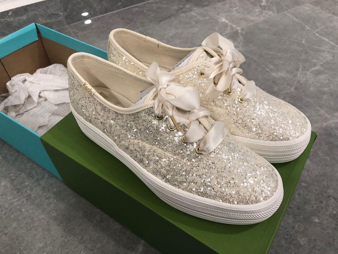 Keds x Kate Spade Glitter Cream Wedding Shoes, Women's Fashion, Footwear,  Sneakers on Carousell