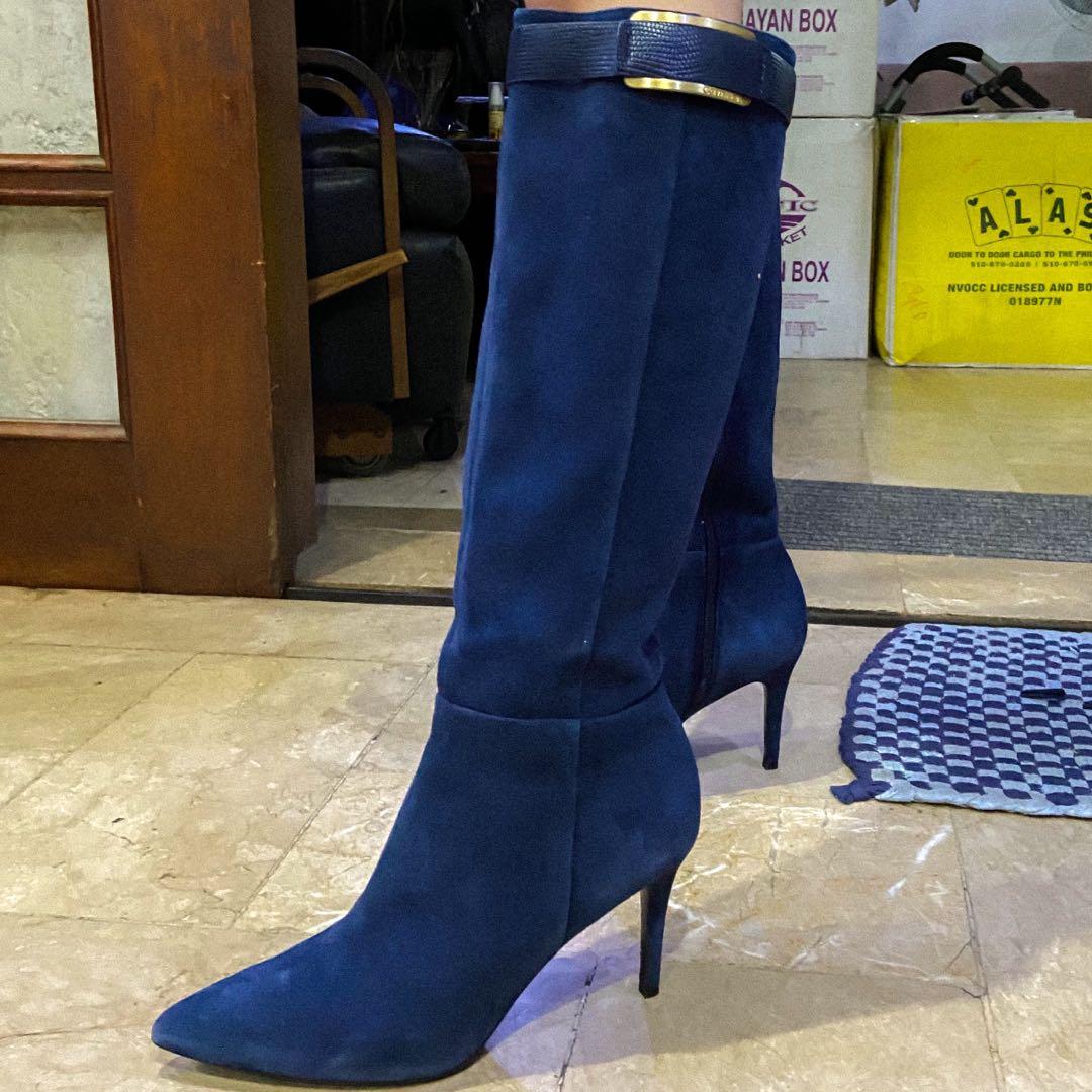 Calvin Klein Blue Knee-high Boots, Women's Fashion, Footwear, Boots on  Carousell