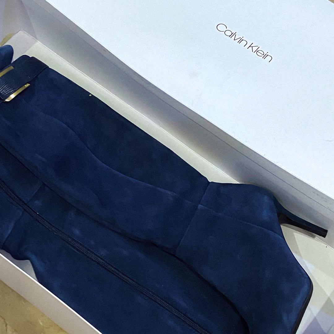 blue high boots