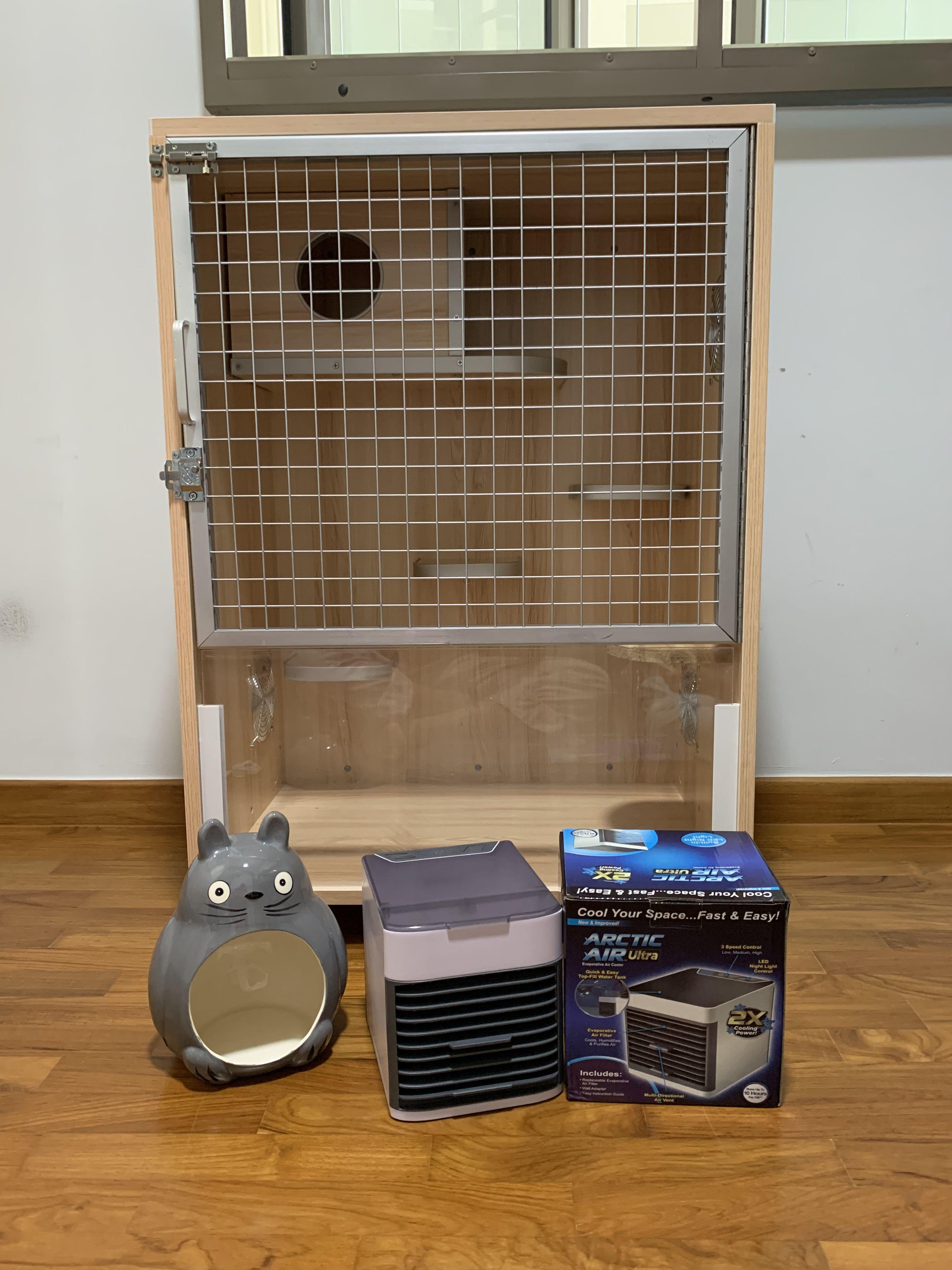Chinchilla Cage + FREE Ceramic House & Personal Space Cooler, Pet
