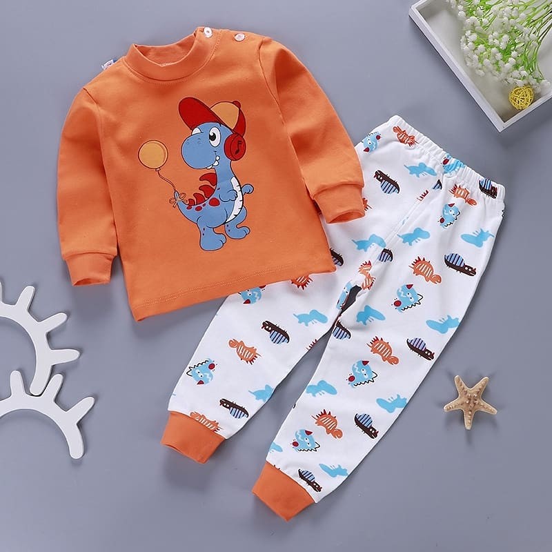 Dino pajama set, Babies & Kids, Babies & Kids Fashion on Carousell