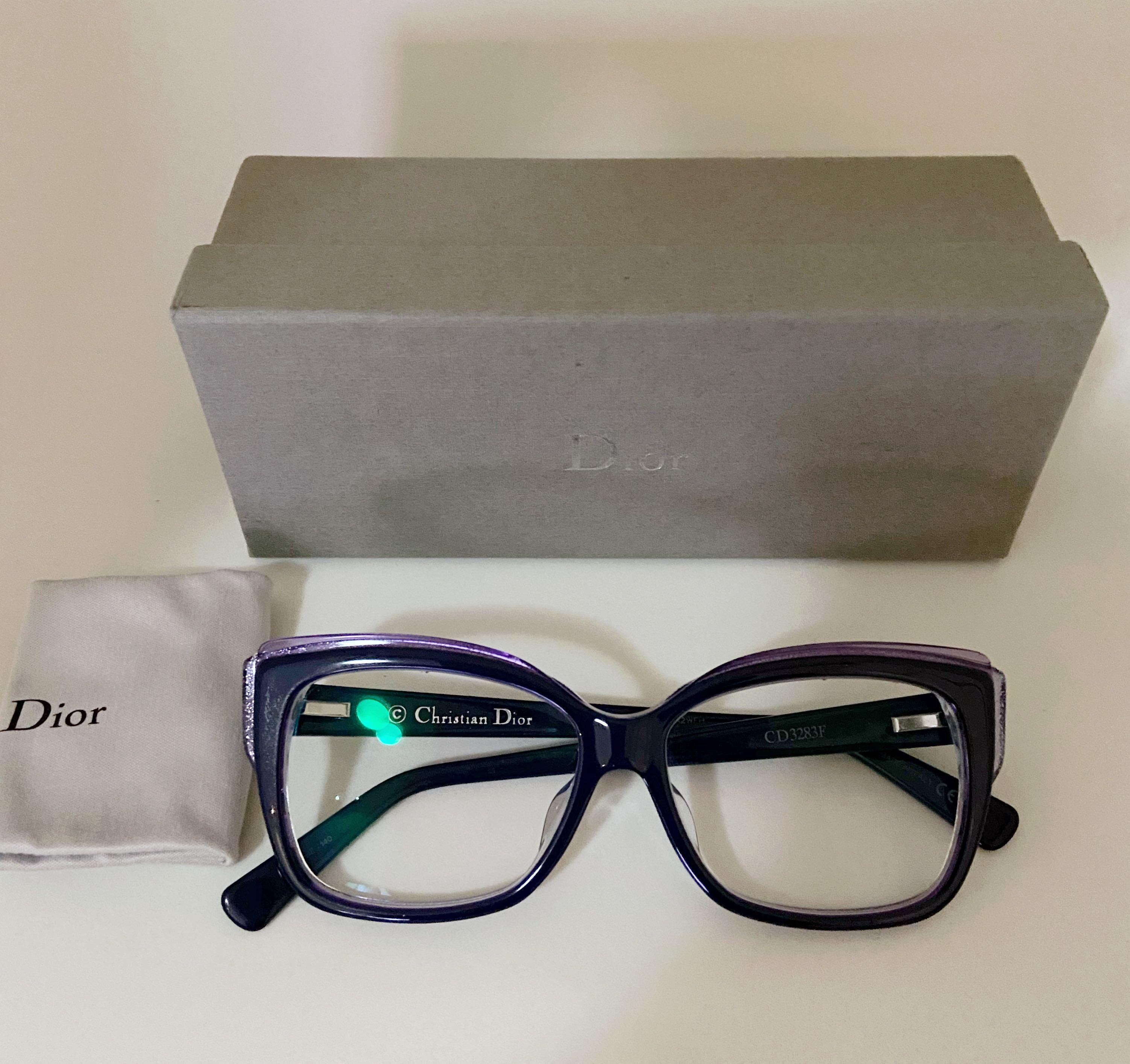 Christian Dior Eyeglasses CD3784 G8Q Blacksilver Metal Frame  Etsy