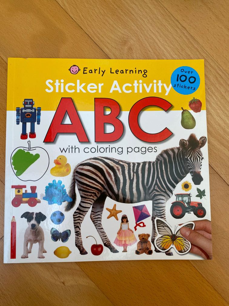 Early Learning Sticker Activity ABC with colouring pages, 興趣及遊戲, 書本