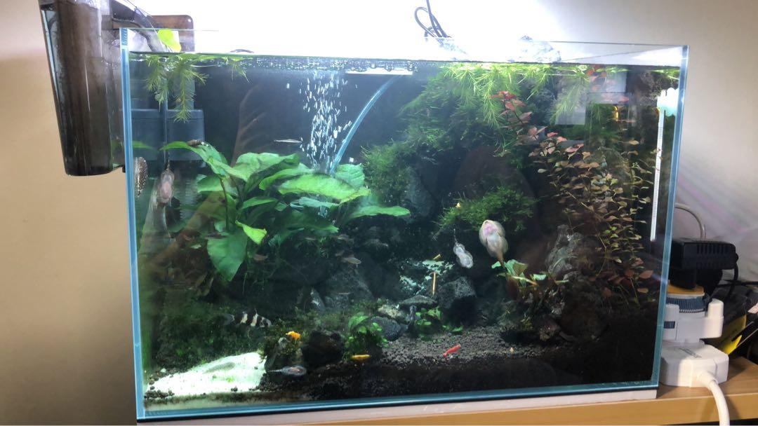 Aquarium sand store waterfall with powerhead