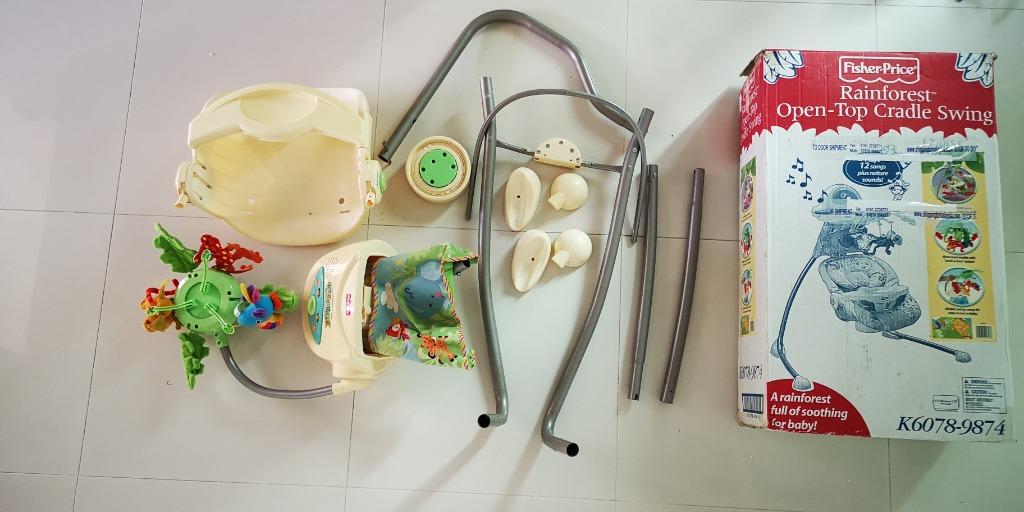 Fisher Price Rainforest Open top Cradle Swing Babies Kids Infant Playtime on Carousell