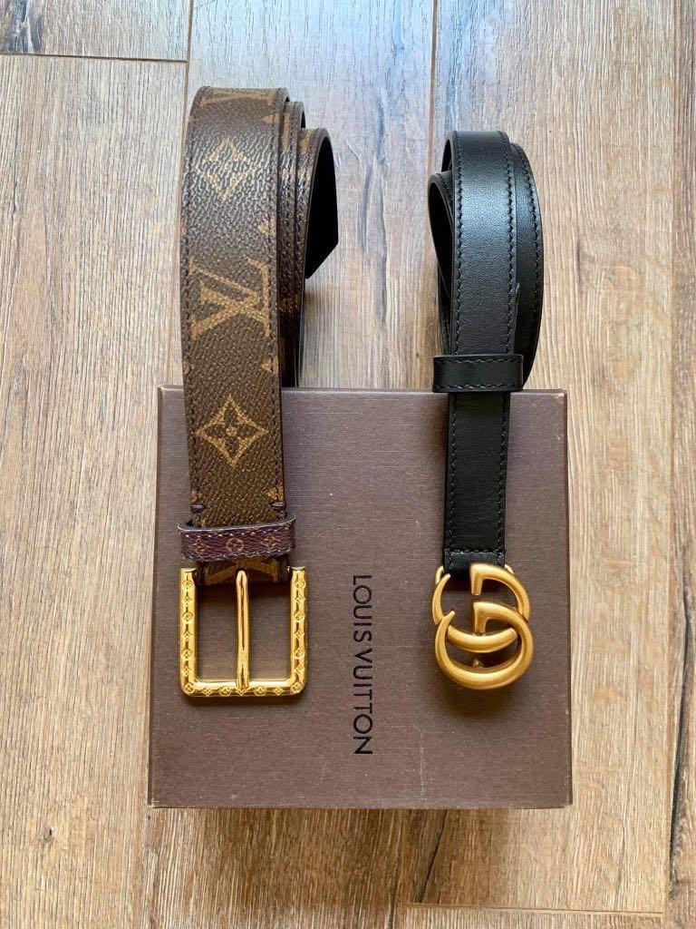 Gucci and Louis Vuitton belt