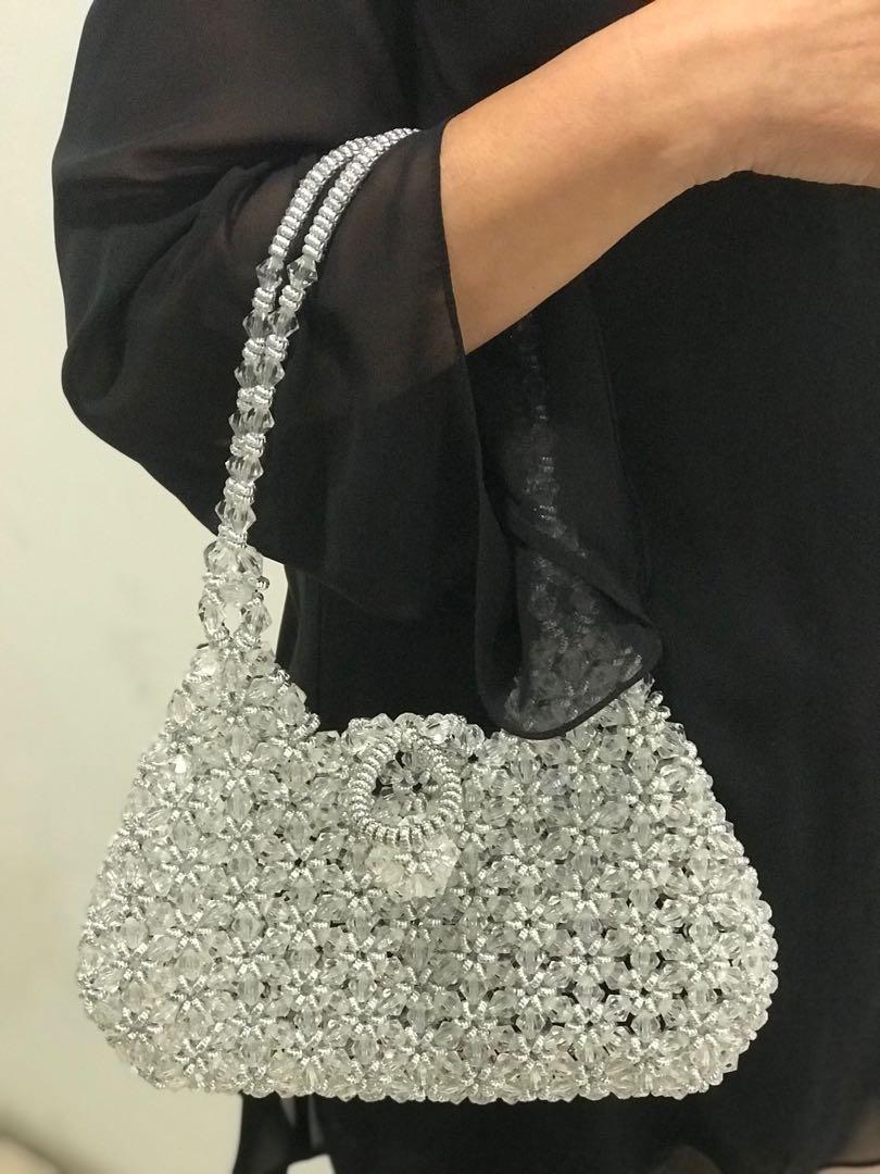 Handmade silver crystal bag
