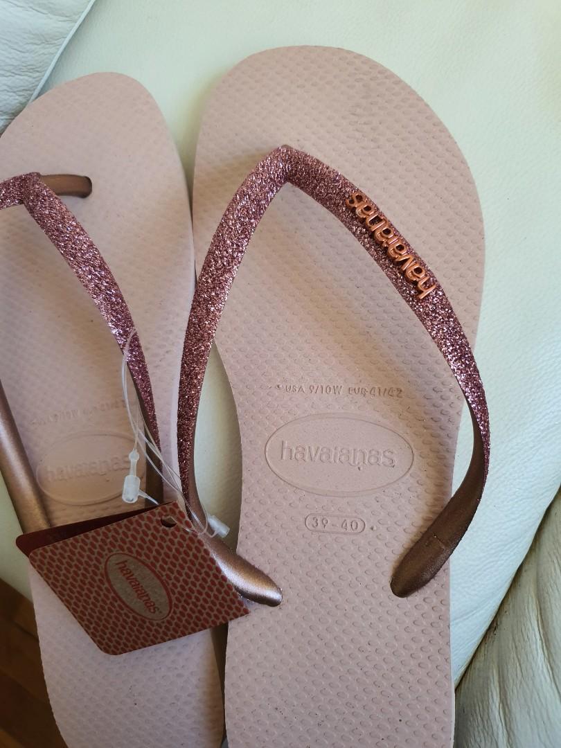 Havaianas Rose Pink Glitter Flip Flops