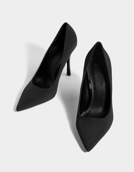 h&m black court shoes