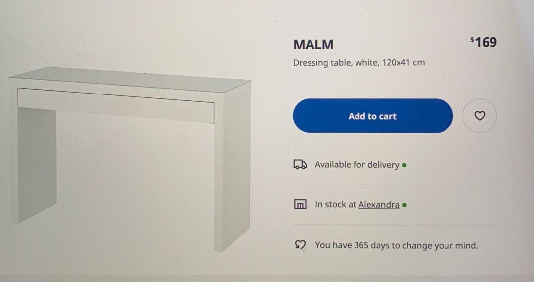Ikea dresser table malm , Furniture & Home Living, Furniture, Tables