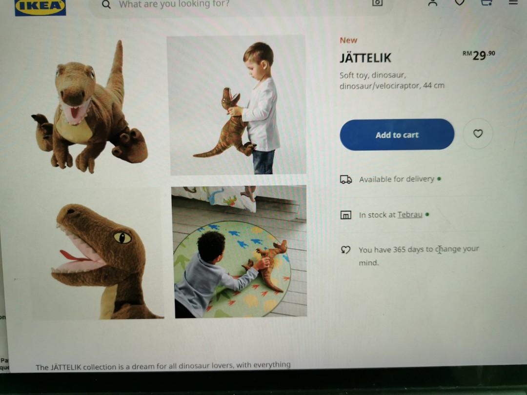 JÄTTELIK Soft toy, dinosaur, dinosaur/tyrannosaurus Rex, 44 cm - IKEA